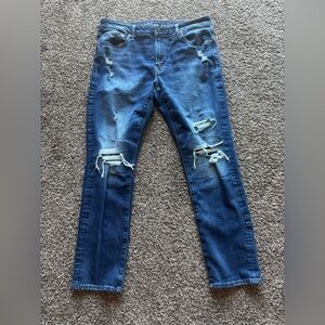 American Eagle Outfitters Men's Ripped Blue Skinny Jeans